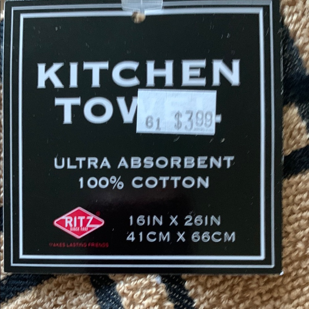 NWT All 12 - Large Cotton 16in x 26in Plaid Tan and Black KITCHEN Towels Set - Picture 2 of 9